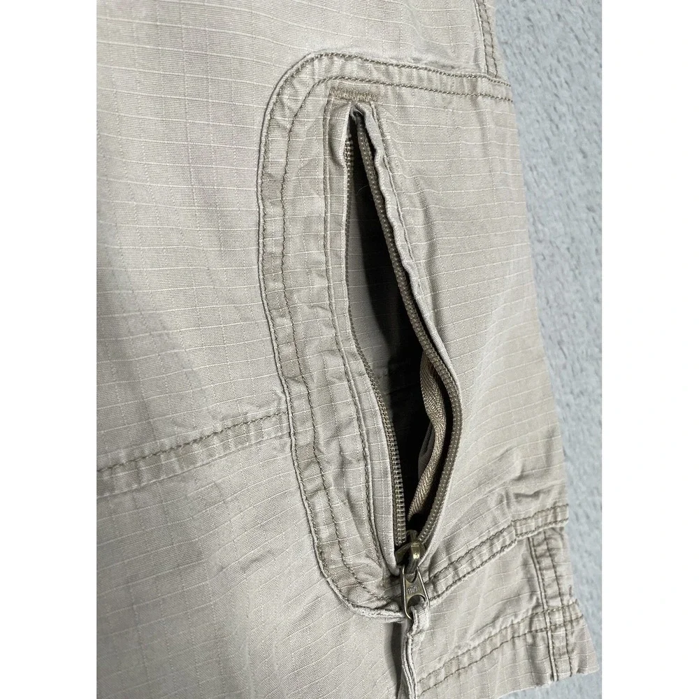 North‎ Face Shorts Mens 36 Beige Cargo Zip Pockets Rip Stop Outdoors Hiking
